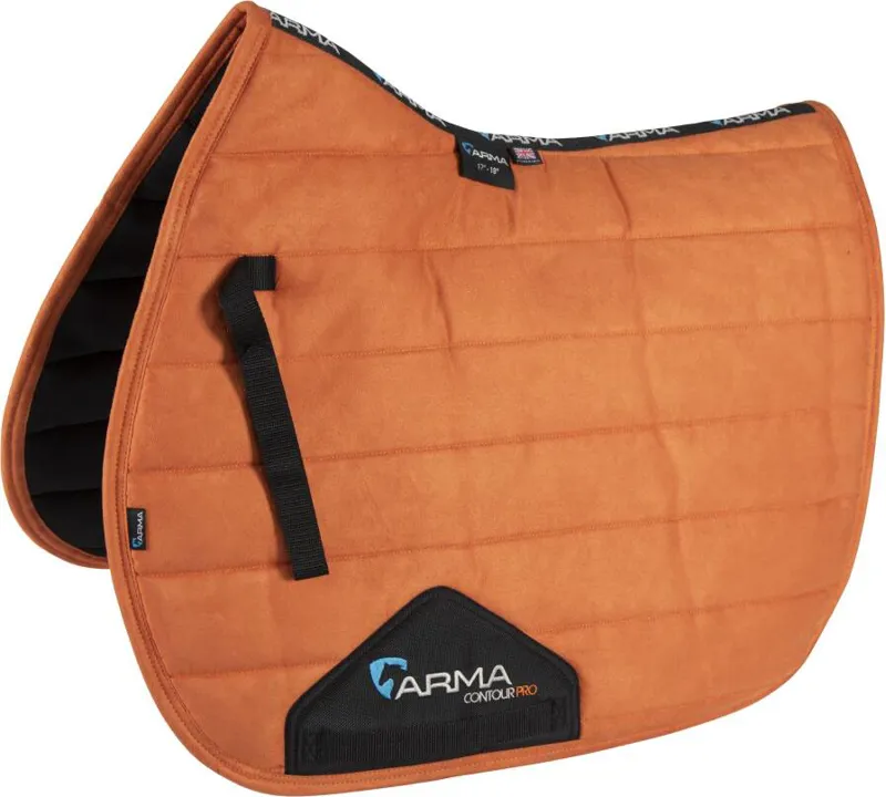 Shires ARMA High Wither Suede Comfort Pad - Burnt Orange